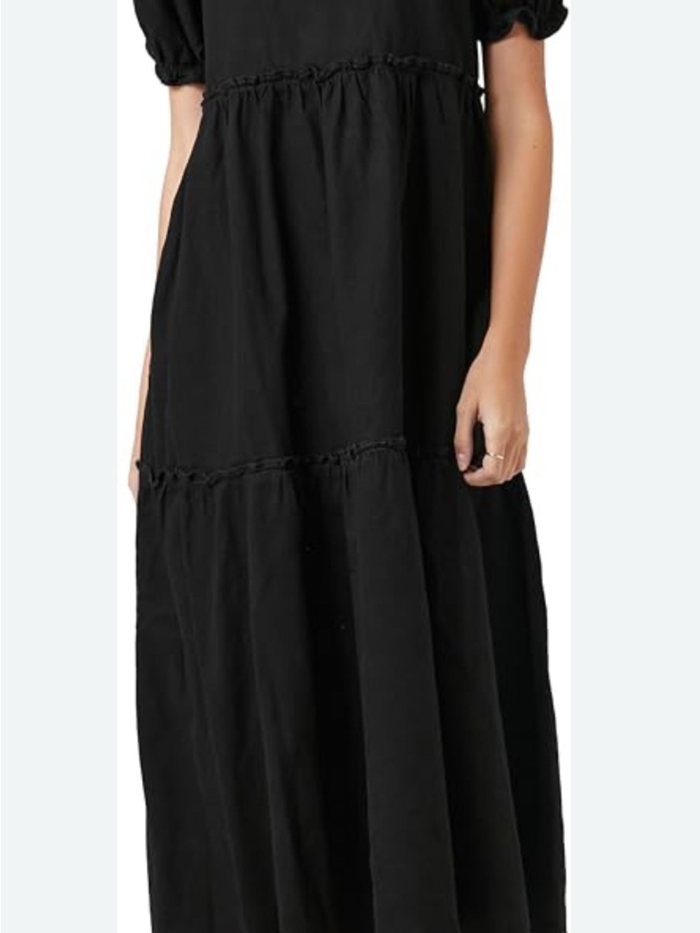 Forever 21 Black Tiered Maxi Skirt-Dress